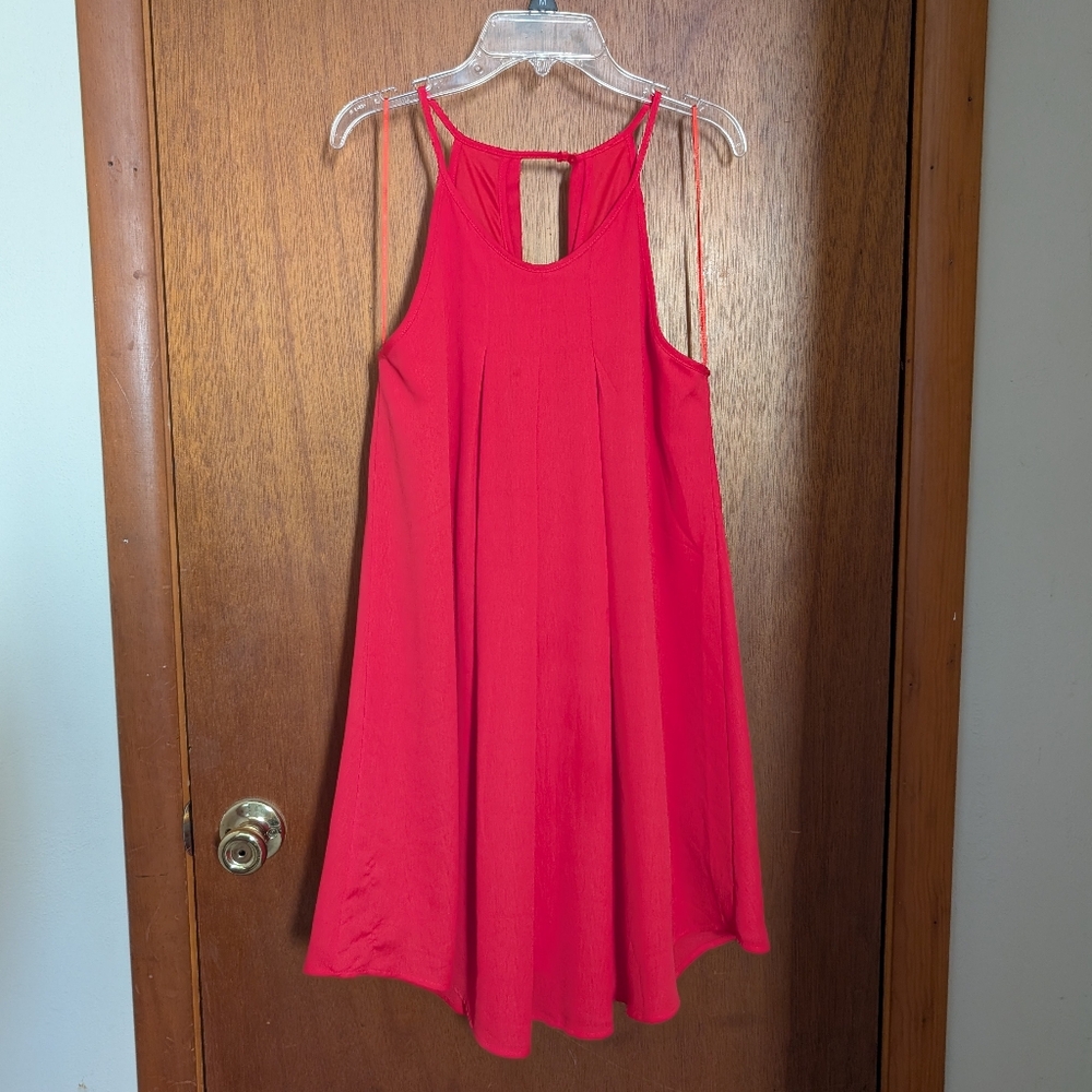 Red Coral Sleeveless Dress